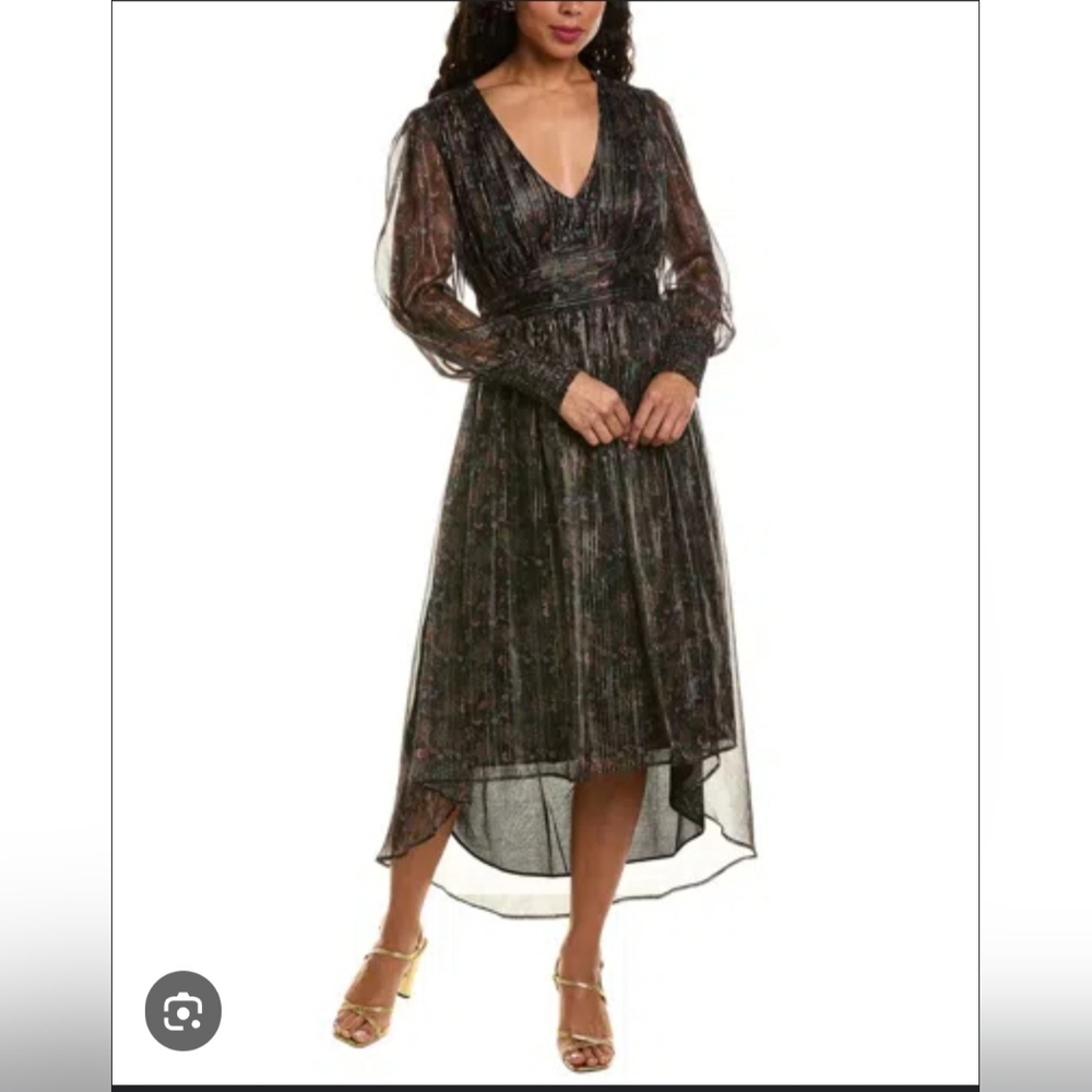 Elegant Black Sheer Long Sleeve Dress